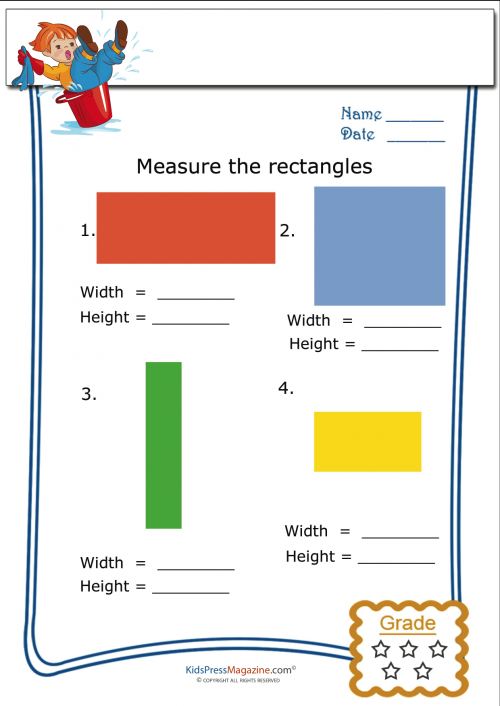 Basic Geometry Worksheet - Rectangle Measurement 3 ...