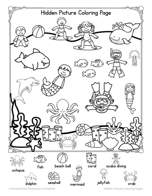 Free Hidden Picture Printable Activities for Kids - Worksheets Library