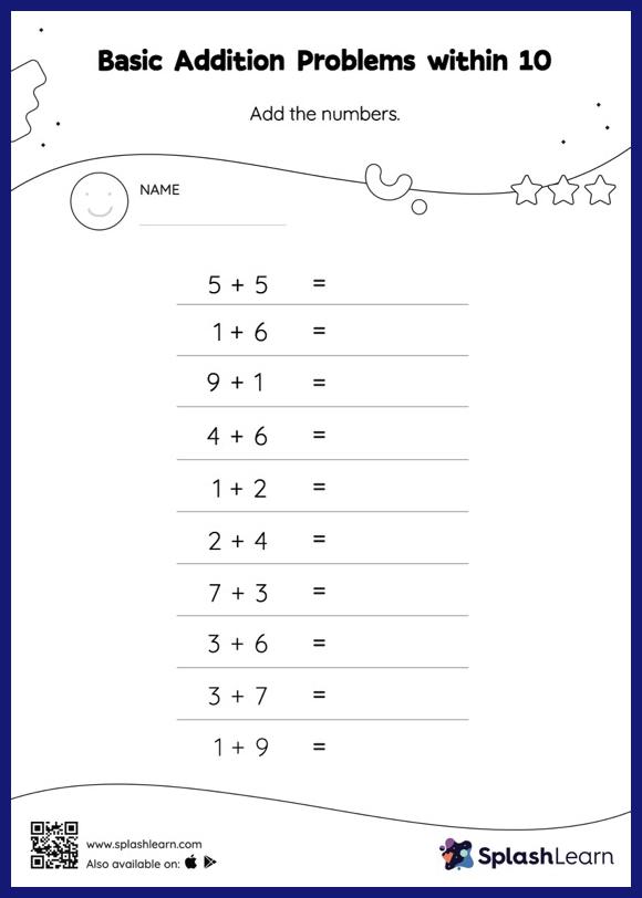 Free Printable Kindergarten Math Worksheets for Kids Online
