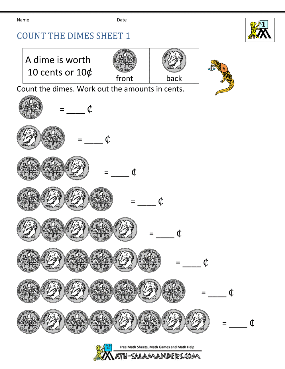 easy money worksheet