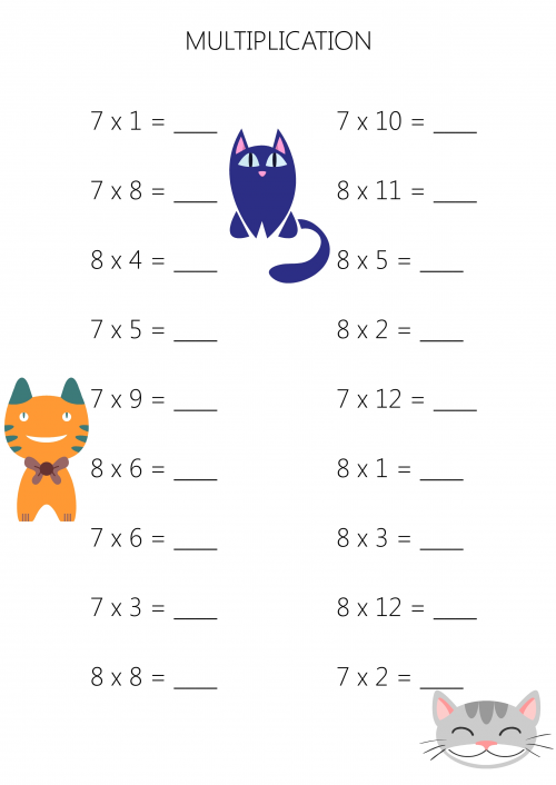Easy Multiplication Practice Sheet 4 - KidsPressMagazine.com