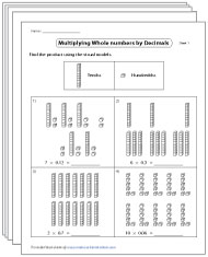 Multiplying Decimals Worksheets