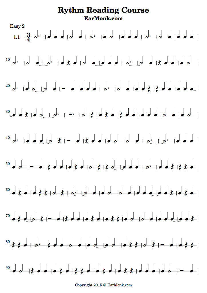 easy music worksheet