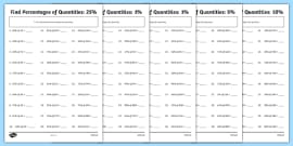 Simple Percentages Worksheet Pack | Teacher-Made Resource