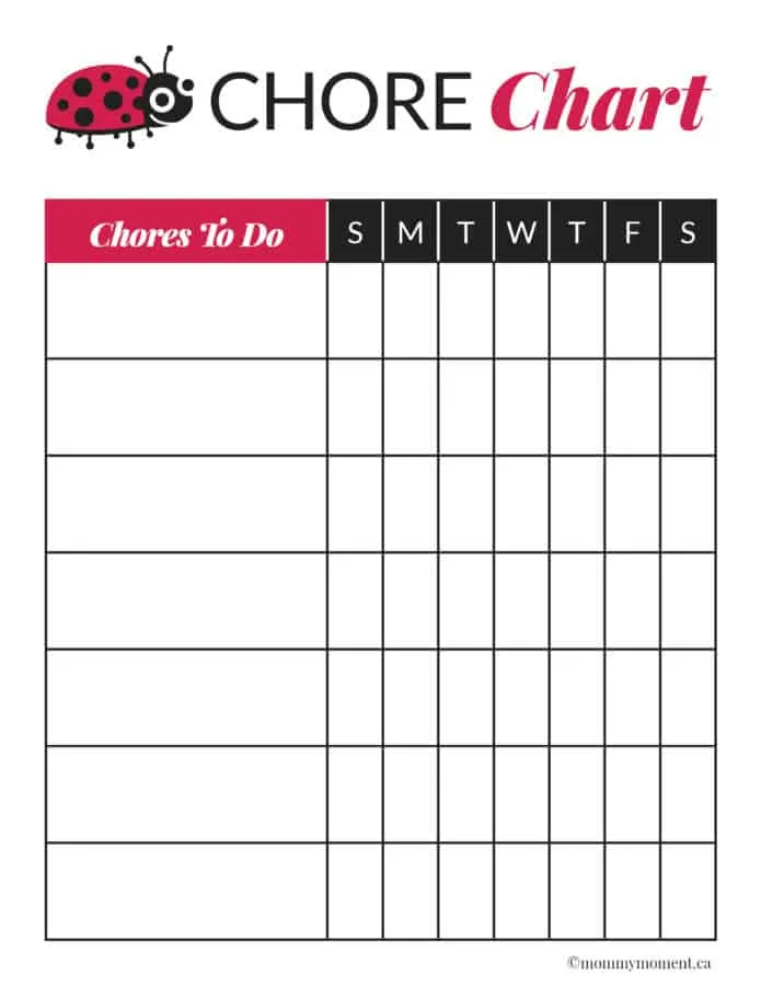 SIMPLE CHORE CHART - Mommy Moment
