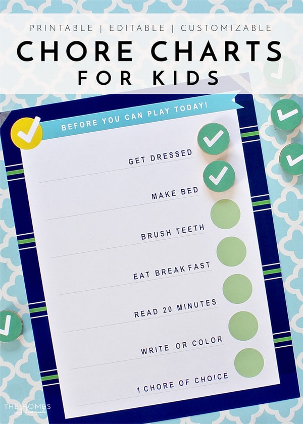 Printable Chore Charts for Kids - The Homes I Have Made