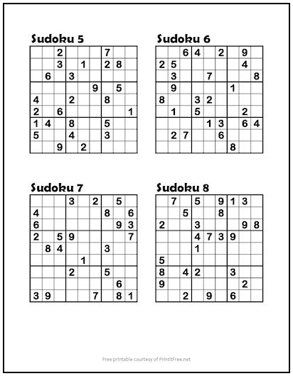 easy printable free sudoku