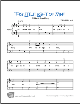This Little Light of Mine | Free Easy Piano Sheet Music