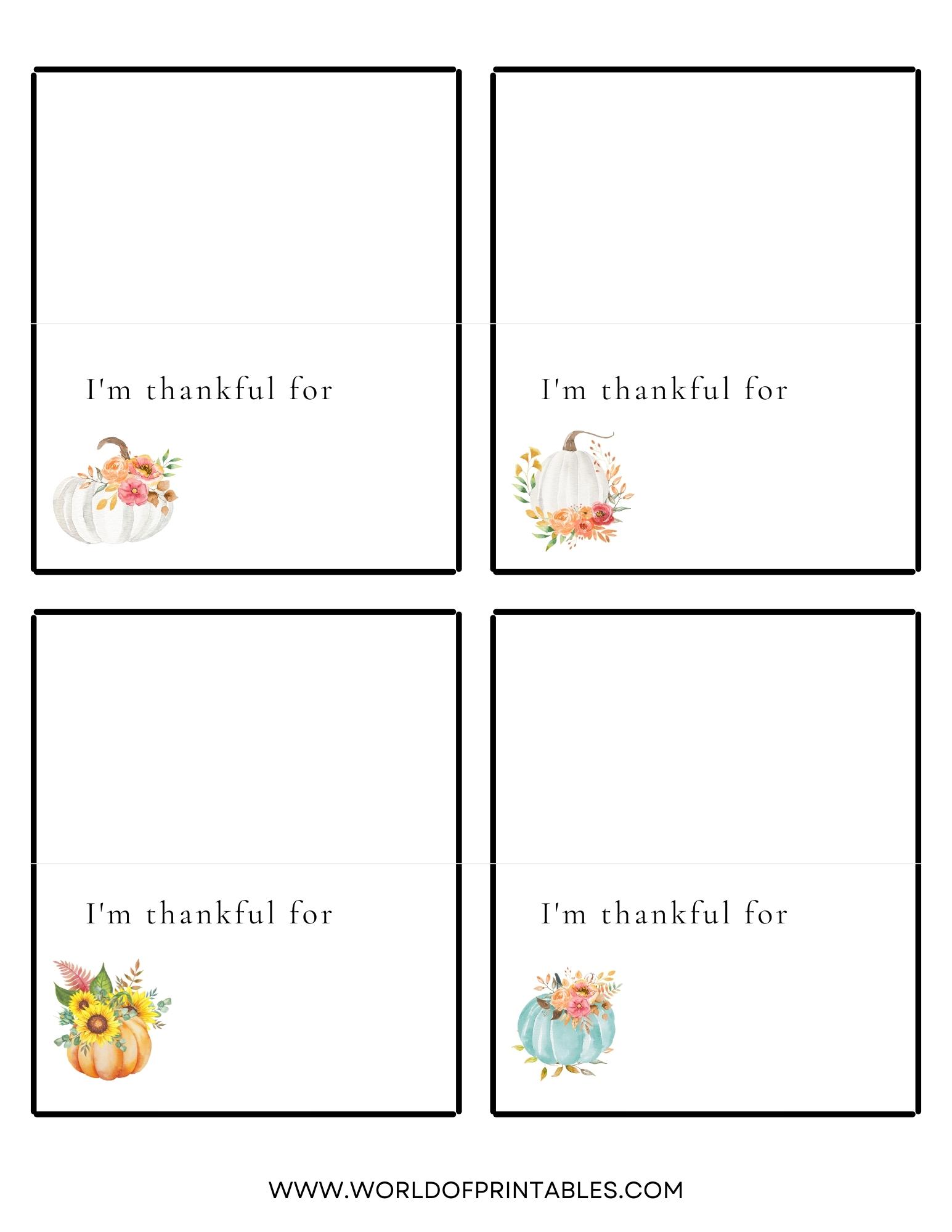 Thanksgiving Place Cards | Free Printables - Just Customize &  Print!