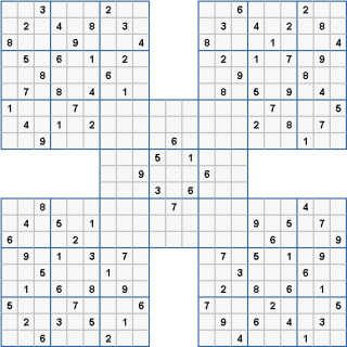 easy printable samurai sudoku