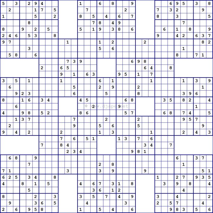 Free Printable Killer Samurai Sudoku Free Printable Killer Samurai Sudoku
