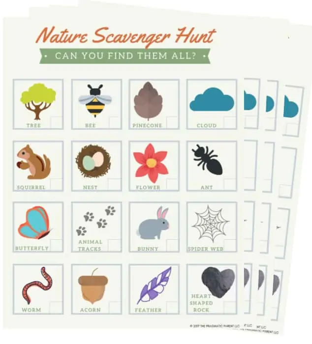 FREE Nature Scavenger Hunt PDF Printable for Kids