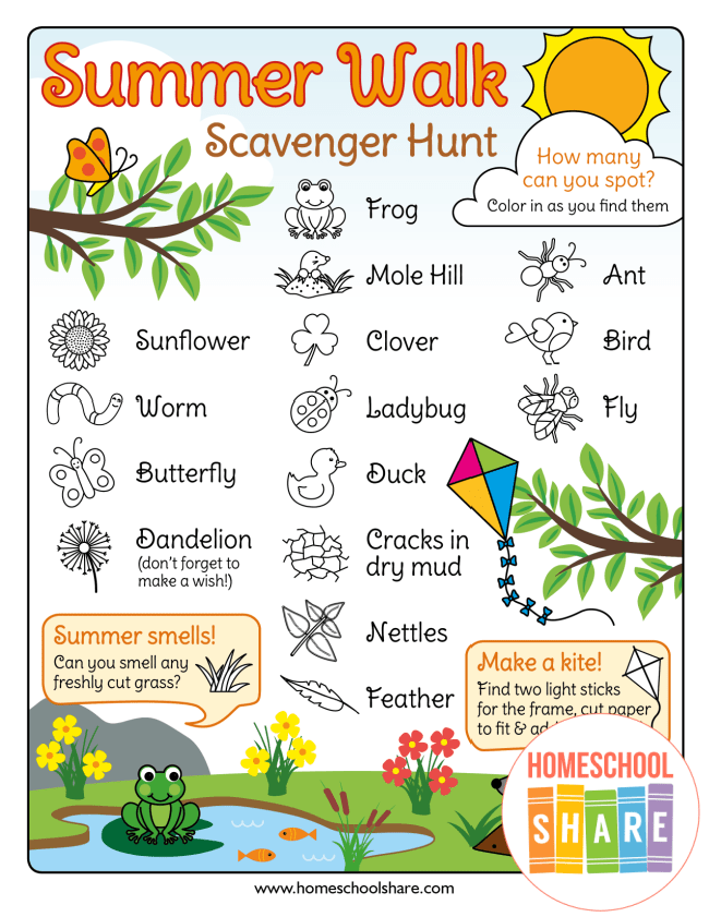 easy printable scavenger hunt