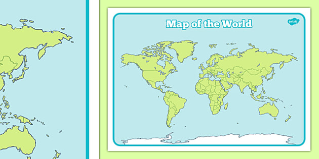 World Map Outline - World Map Printable Resource - KS1/2