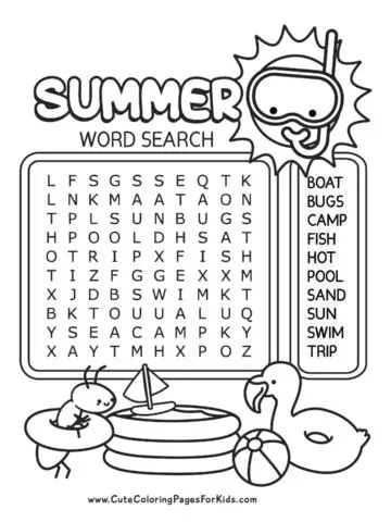 Free Printable Word Searches for Kids - Cute Coloring Pages For Kids