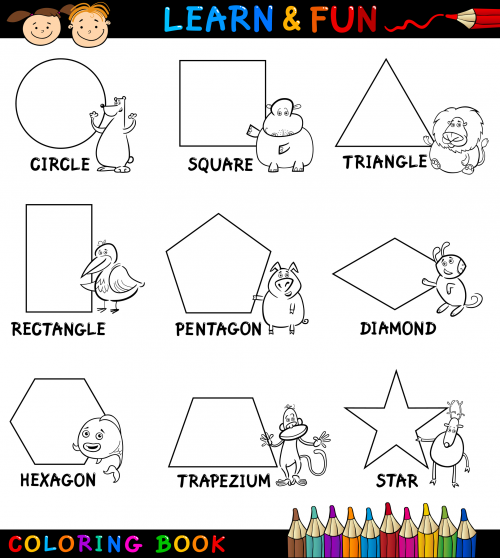 Printable Easy Shapes Coloring Page - KidsPressMagazine.com