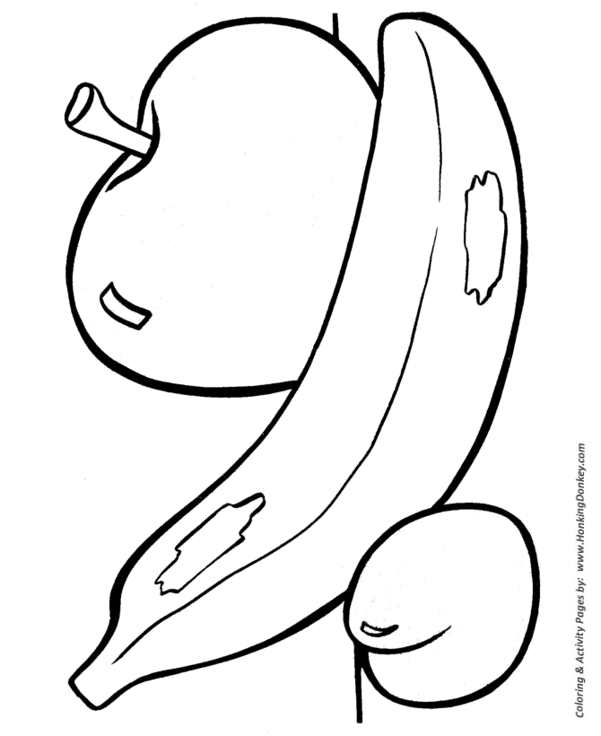 Easy Shapes Coloring Pages | Free Printable Apple / Bannana ...