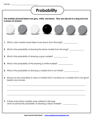 easy probability worksheet