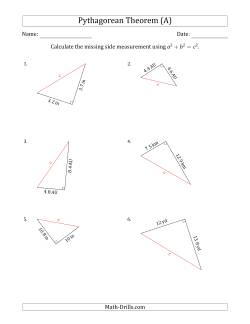 easy pythagorean theorem worksheet