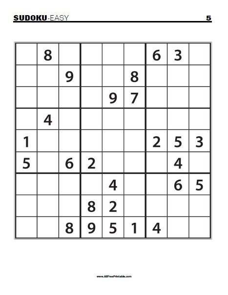 Large Print Sudoku Puzzles - Free Printable