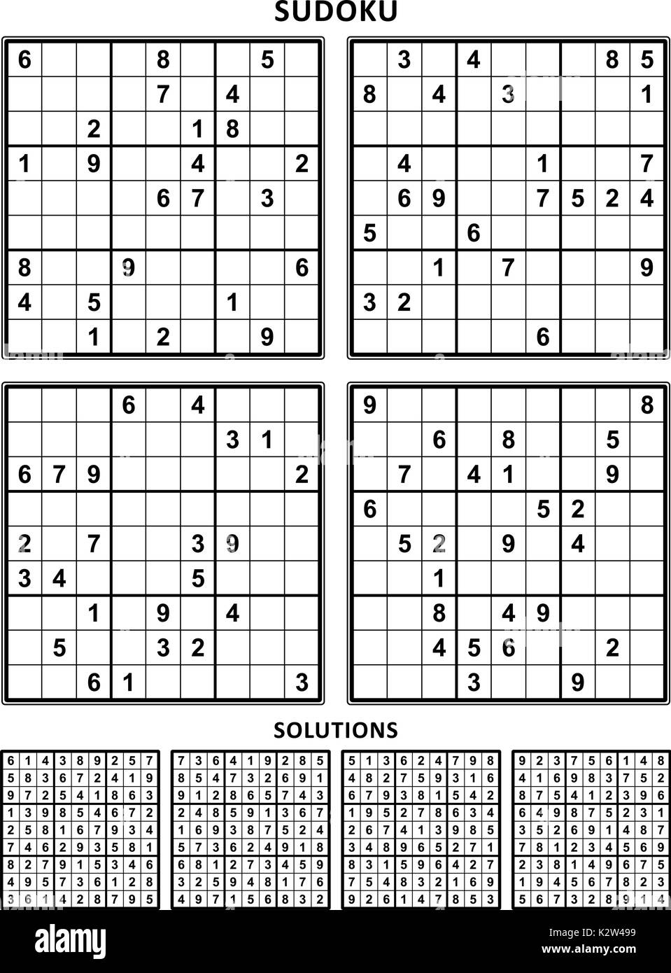Four sudoku puzzles of comfortable (easy, yet not very easy) level ...