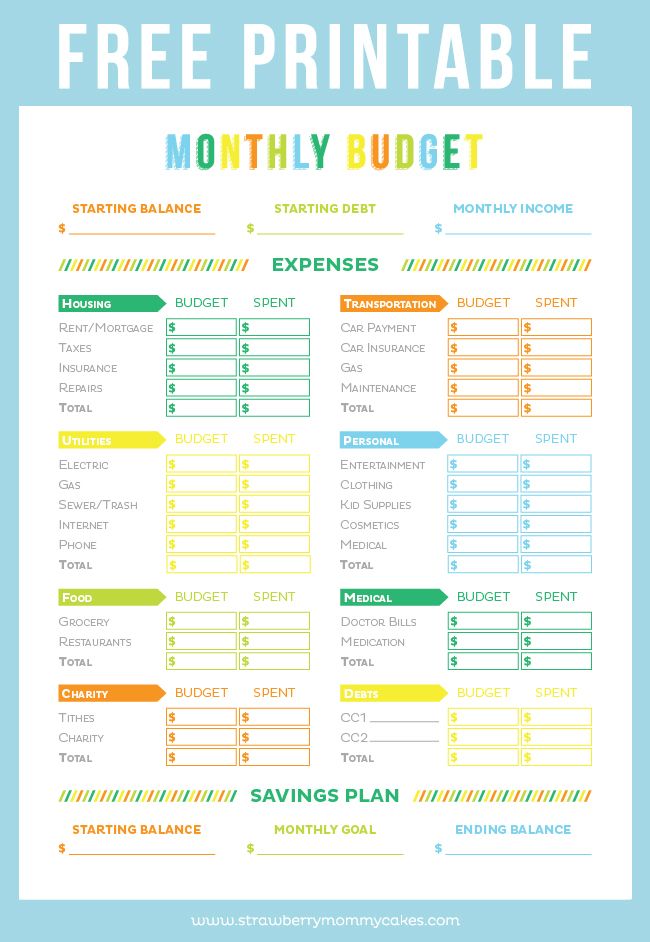 easy to use printable budget worksheet
