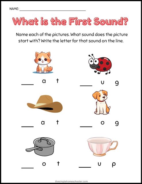 easy worksheet for kindergarten
