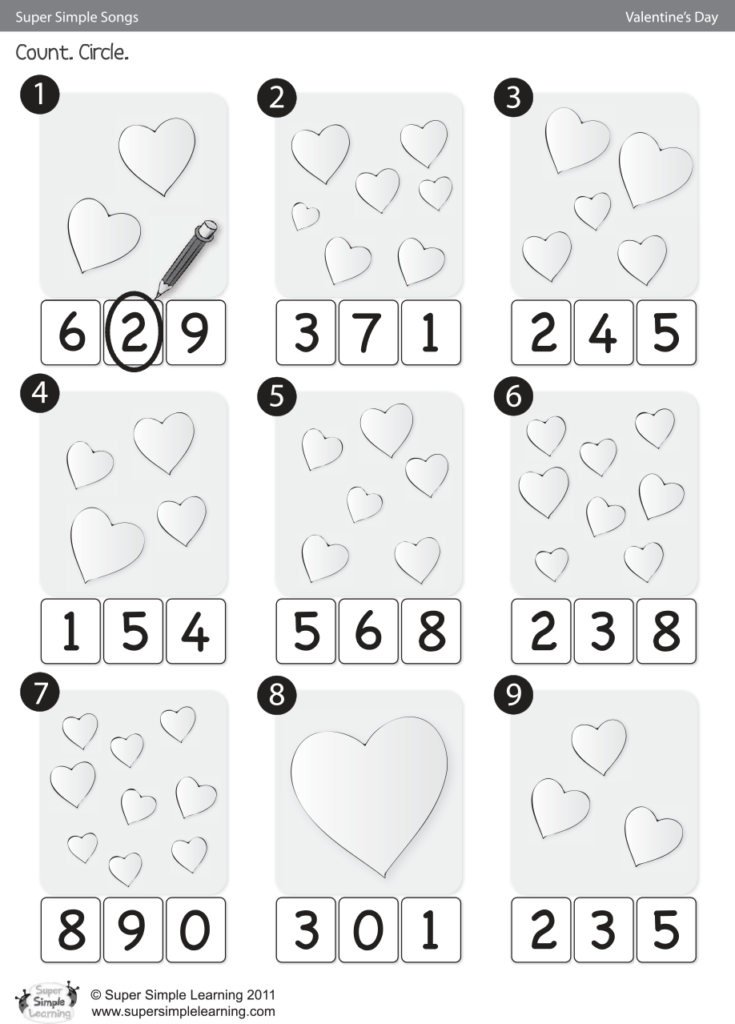 Skidamarink Worksheet - Count &  Circle | Super Simple
