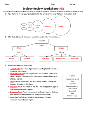 Ecology Review Worksheet - Fill and Sign Printable Template Online