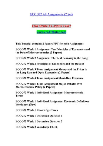 Eco 372 all assignments by s.iv.alathareddyramsb.ibob - Issuu