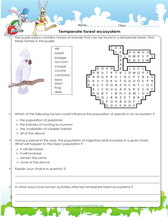 Ecosystems, games, worksheets, quizzes for kids