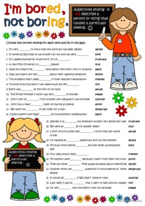 ed and ing worksheet