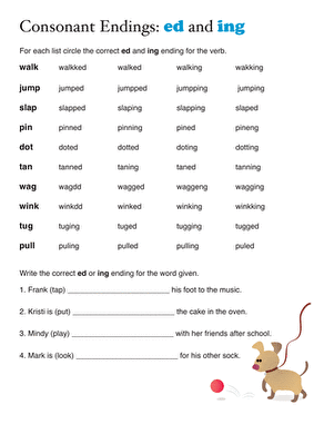 Verbs ending in ed - Apple | Worksheet | ClassWeekly.com