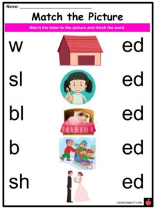Phonics ED sounds Worksheets &  Activities For Kids