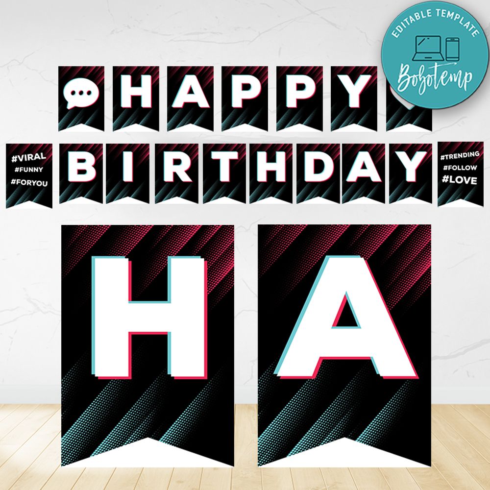 editable happy birthday banner printable