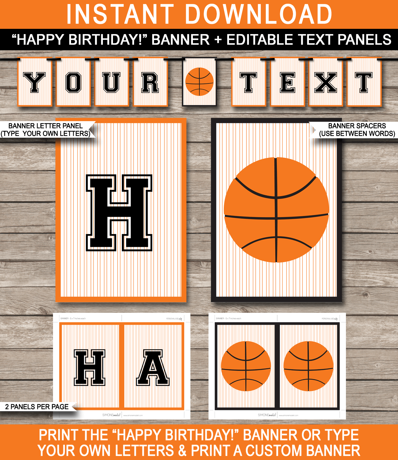 editable happy birthday banner printable