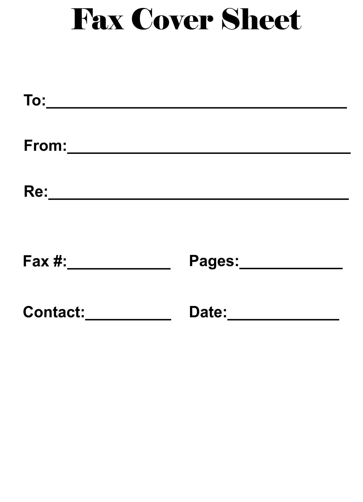 editable printable fax cover sheet
