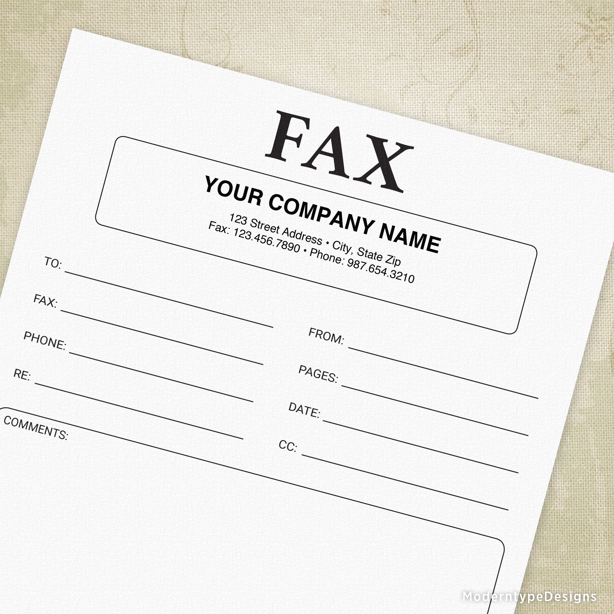 editable printable fax cover sheet