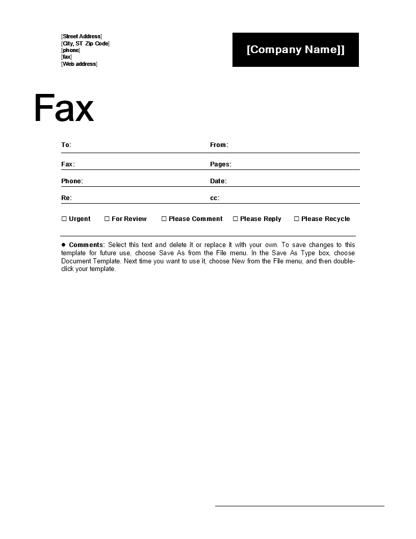 editable printable fax cover sheet