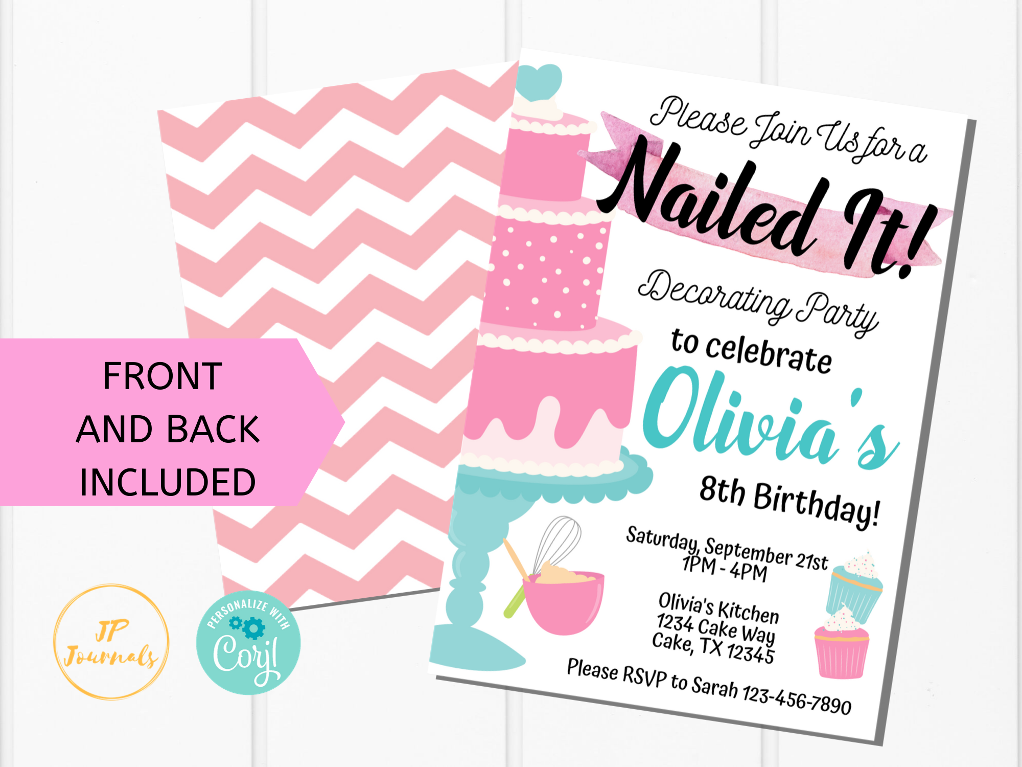 Nailed It Baking Party Invitation Template - Printable Invite - JP ...