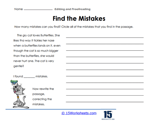 Editing and Proofreading Worksheets - 15 Worksheets Library