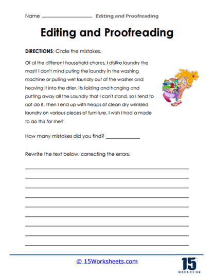 Editing and Proofreading Worksheets - 15 Worksheets Library