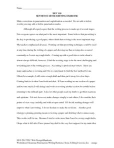 editing worksheet for 6th grade