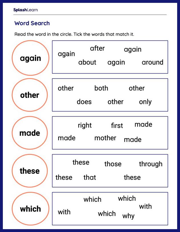 Peek-a-boo revision- 18 - ELA Worksheets - SplashLearn