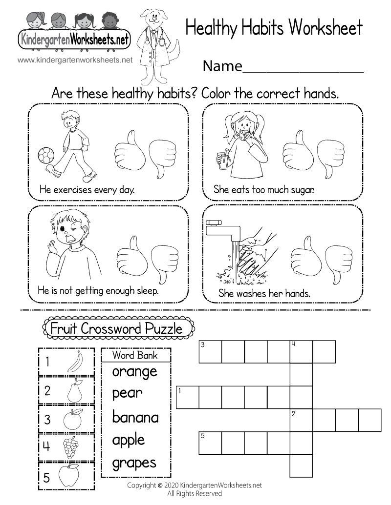 Healthy Habits Worksheet - Free Printable, Digital, &  PDF