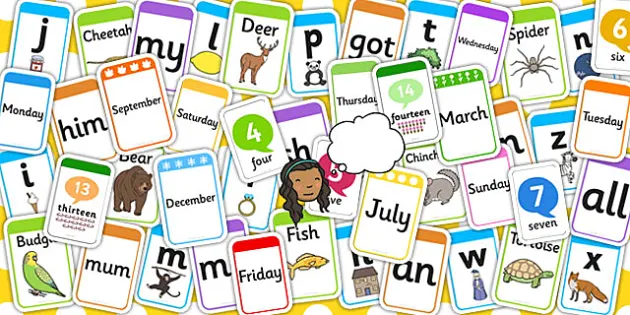 Complete Early Learning Flash Cards Set (Lehrer gemacht)