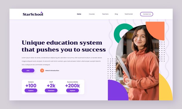 Education Web Templates - Free Vectors &  PSDs to Download