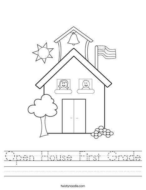 Open House First Grade Worksheet - Twisty Noodle