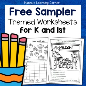 Free Kindergarten and First Grade Worksheet Sampler Packet - Mamas ...