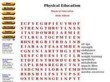 Physical Education Word Search Worksheet for 4th - 6th Grade ...